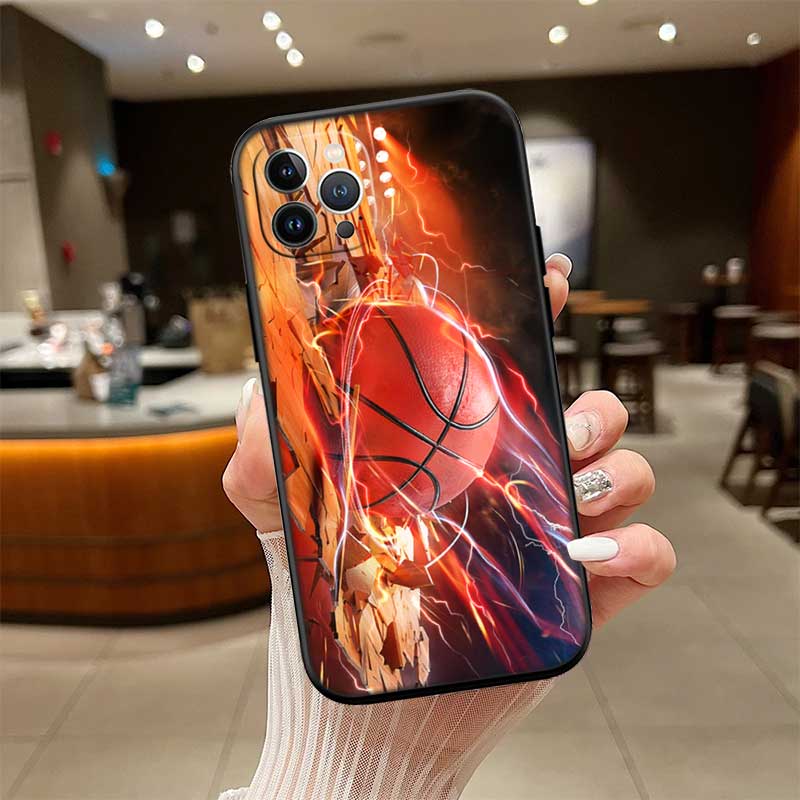 UP13 Basketball Art Shoot New High-End Shell Phone Case for iPhone 16 15 14 13 12 Pro Max Plus Mini