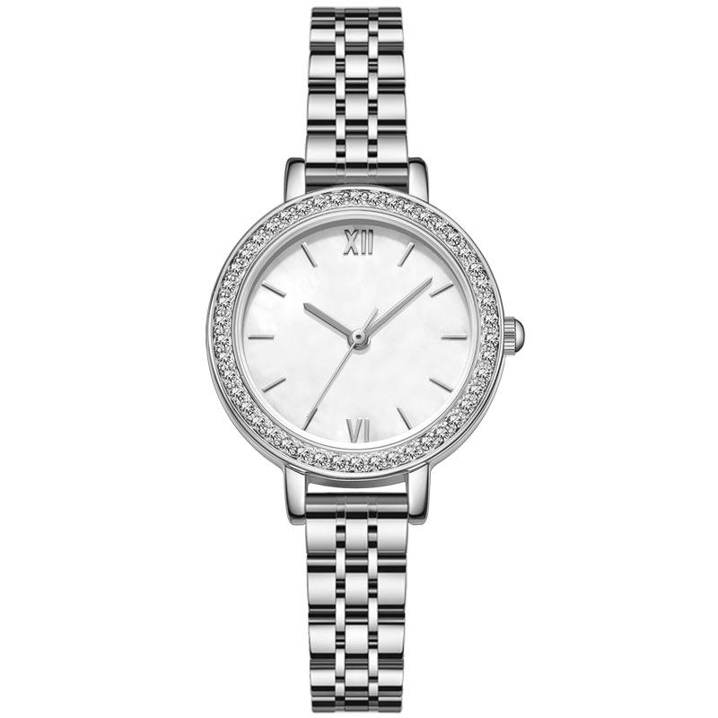 ABORNI женские часы нишевые легкие роскошные кварцевые часы водонепроницаемые маленькие золотисто-зеленые часы с инкрустацией бриллиантами