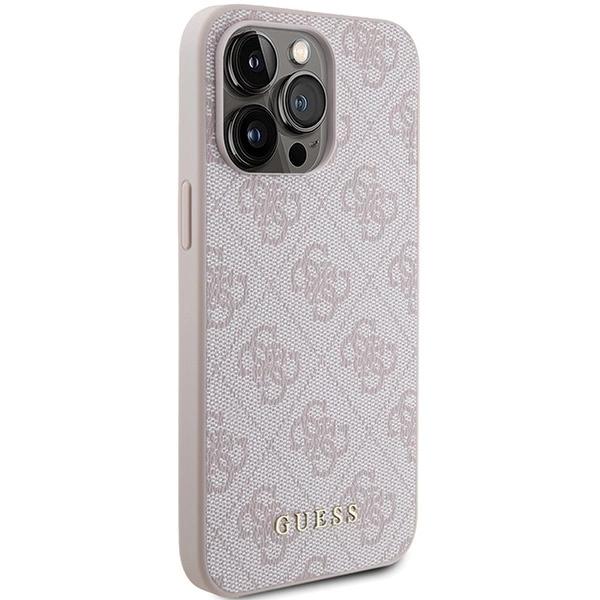 Guess 4G Metal Gold Logo Case For Iphone 15 Pro Max - Pink