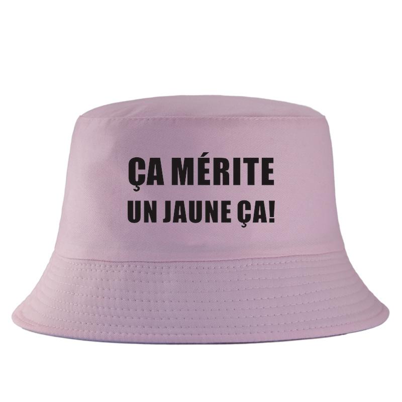 Funny French Slogan A MRITE UN JAUNE A Bucket Hat Reversible TwoSide Wear FisherUnisex Cap Summer Sun Hat Travel Panama Hats