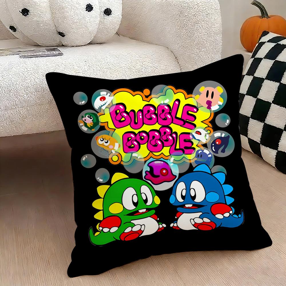 Game BBubbles Bobble Cushion Cover Natural Linen Double Sided Print Throw Pillow Case for Sofa Couch Home Decor