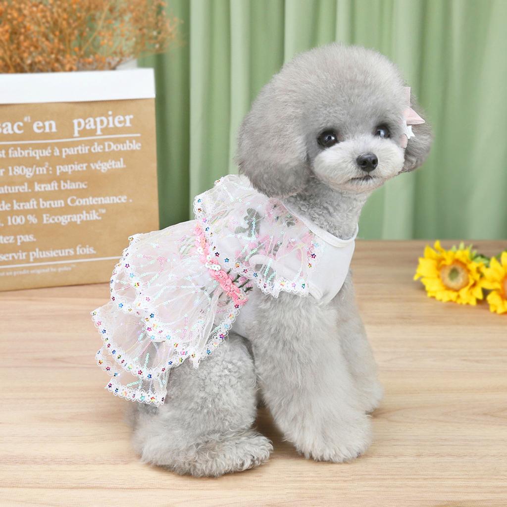 Pet dress wedding dress dress multi leaf flower skirt dog skirt pet skirt