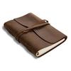 Antique Dark Brown III Leather Journal Diary (Handmade) with Leather Tie Closure - Leather Cord Coptic