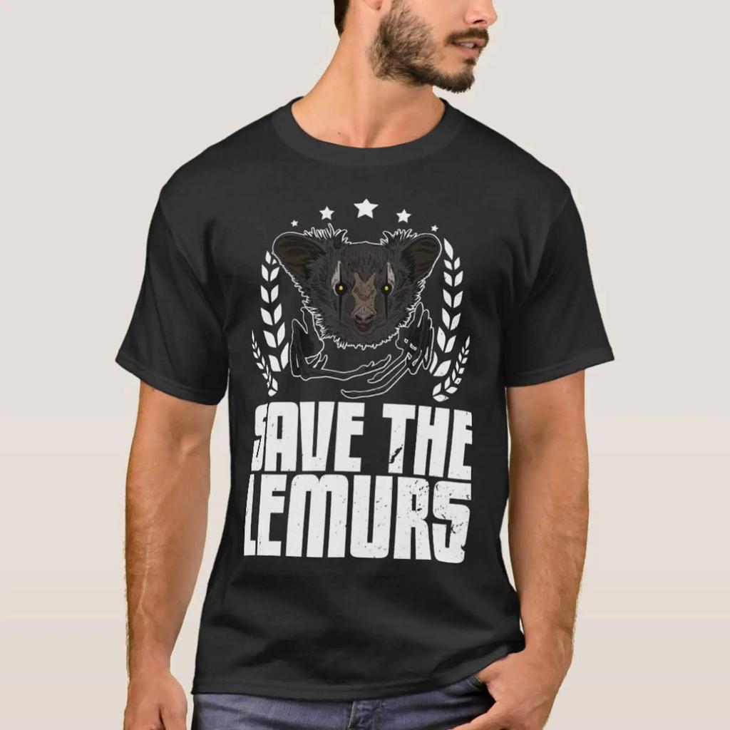 Aye Primates Lemurs Madagascar 11 T Shirt Vintage Unisex Homme Comfortable Fashion Streetwear Designer Clothes Stylish