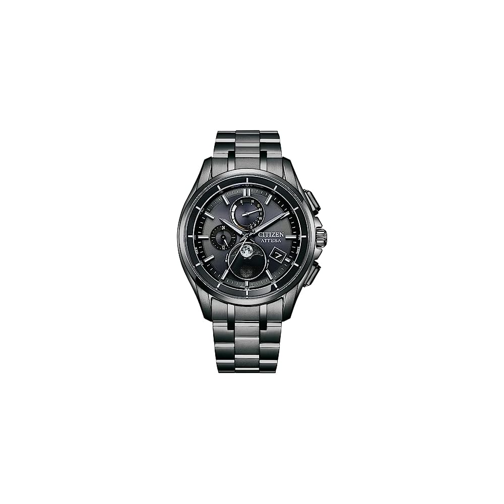 Citizen Attesa BY1006-62E Титановые Солнечные Часы Водонепроницаемость 100 м Фаза Луны Аналоговый Черный Циферблат Мужские