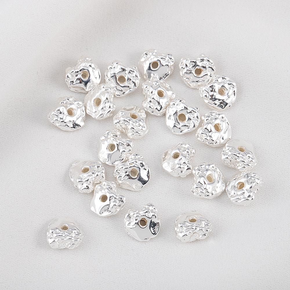 5Pcs 8x8.4mm 18K Gold Color Plated Irregular Lava Shape Charms Beads Copper for DIY Necklace Bracelet Jewelry Making Accessories