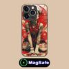 Ретро Тату Девушка Чехол для Мобильного Телефона для iPhone 17 16 15 14 13 12 11 Air Pro Max Plus Mini MagSafe Стеклянный Цветной Чехол Красивый