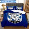 3PCS Bulldogs Team Crest Design Bedding Set 2D Printing (Includes 1 Duvet Cover + 2 Pillowcases Coreless), Bedroom decor,Fan gift