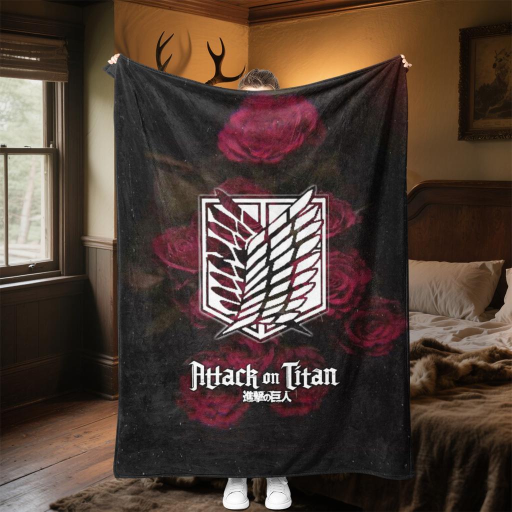 Attack on Titan Soft Comfortable All Seasons blanket Sofa Office Naps blanket Outdoor Travel throw Perfect Gift