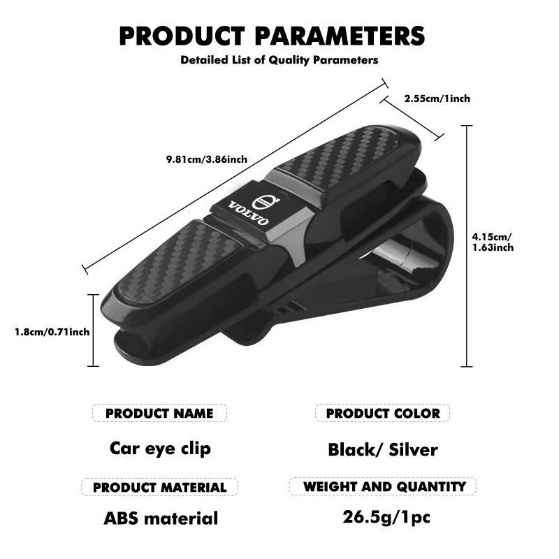 Carbon Car Eyeglass Holder Glasses Storage Clip Accessories For Volvo V40 V60 C30 C70 S60 S80 S90 XC40 XC60 XC70 XC90 T6 ari963