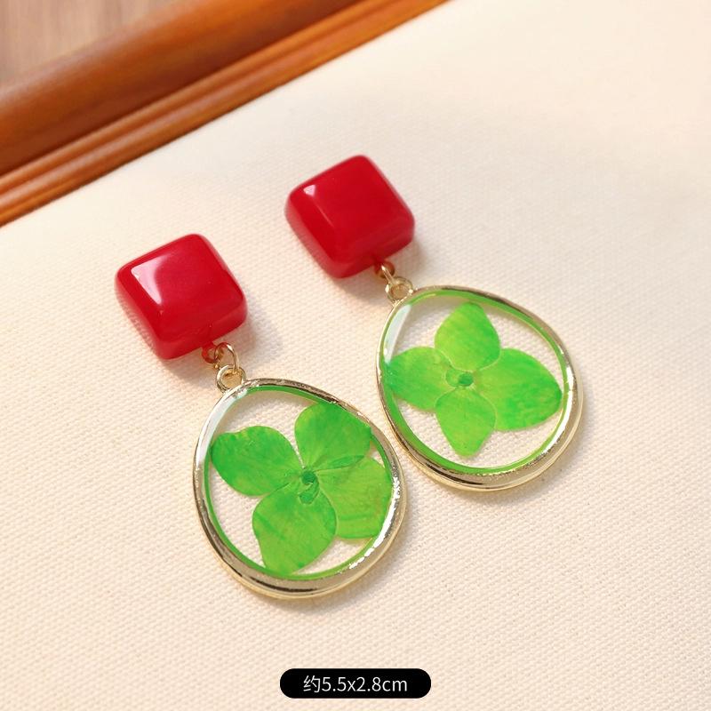 Нишевый дизайн ретро серьги-пусеты с сухоцветами красивые серьги с бессмертником женские серьги в отпускном стиле летние