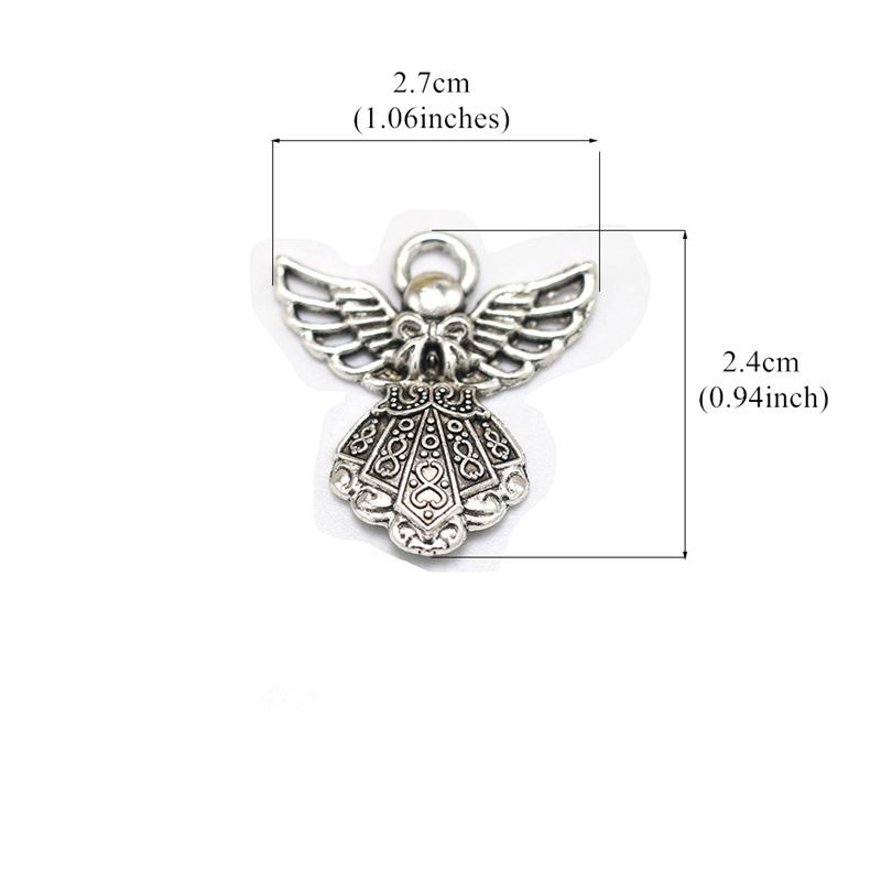 10 шт. 27x24 мм античный серебряный цвет крыло ангел-хранитель подвески бусины подвески для DIY браслет ожерелье ювелирные изделия