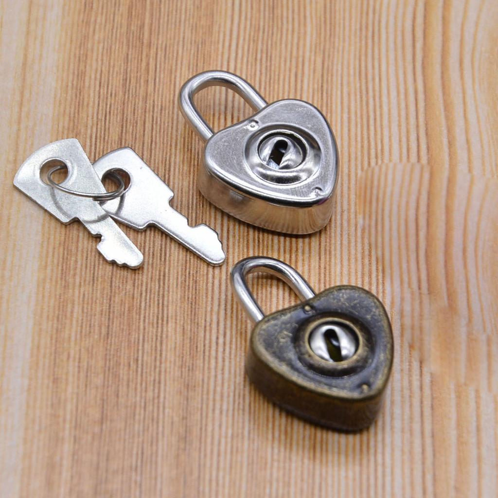Mini Heart Shaped Lock with Key Wedding Keyed Padlocks Vintage Diary Book Suitcase Lock Mini Padlock for Anniversary