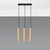 Lampa Wisząca Lino 3 Gu10 Naturalne Drewno Wood Sollux Sl.0638