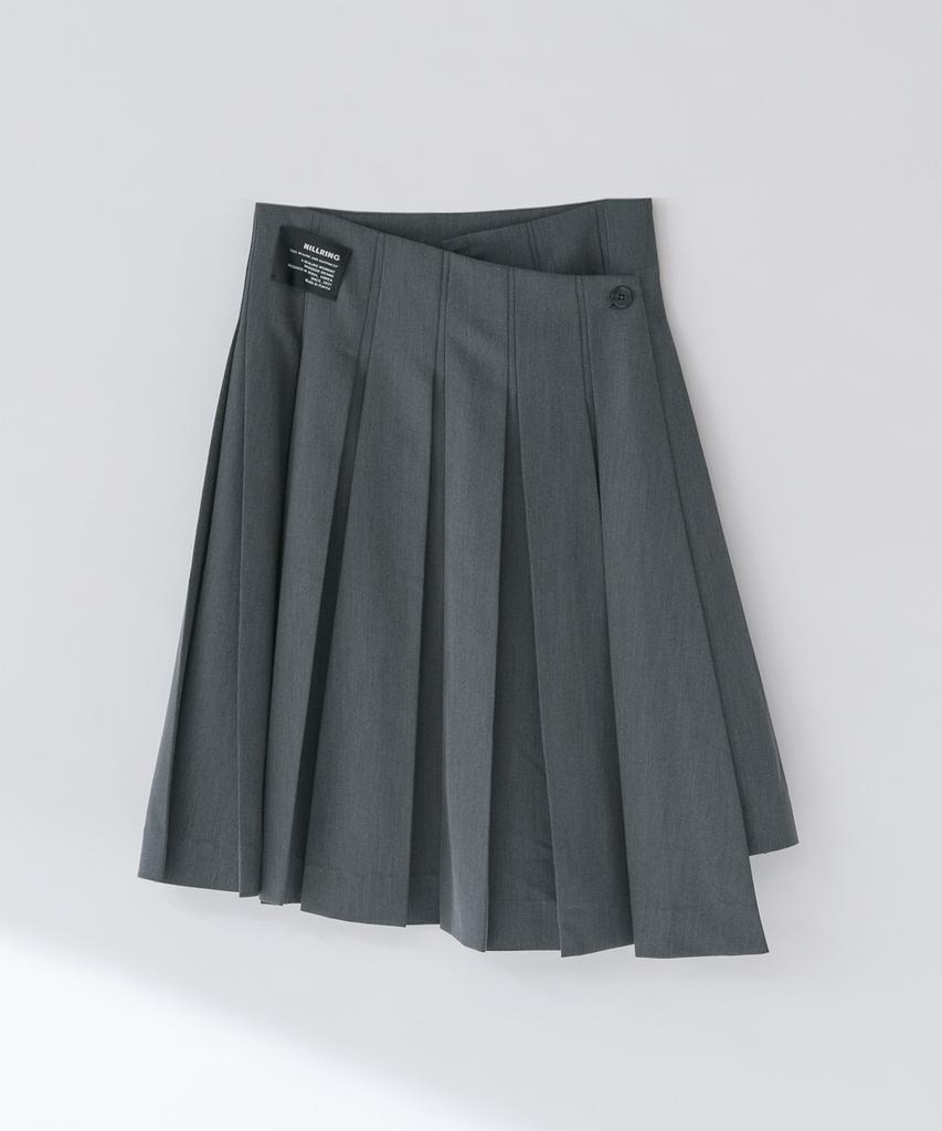 Nilring S05.00 Unbalanced Wrap Pleated Mid Skirt