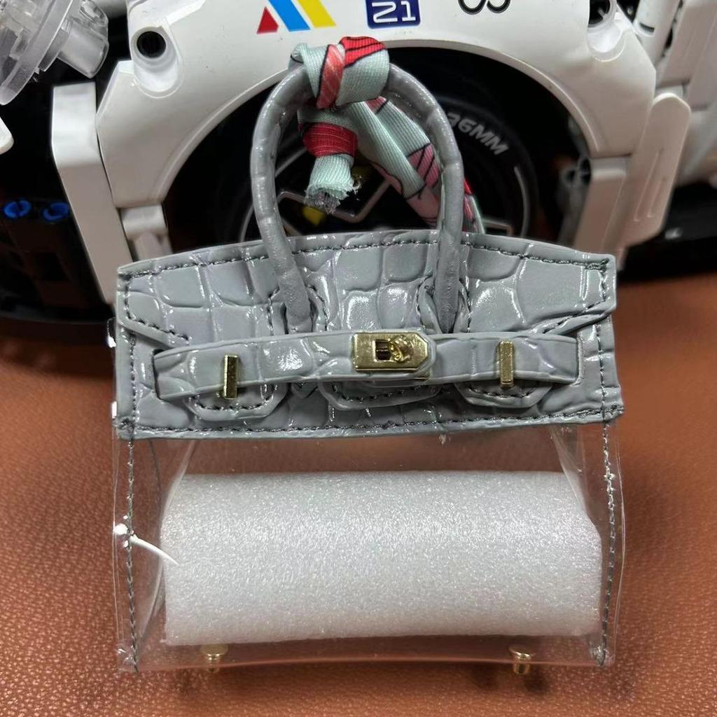 Exquisite Mini Platinum Bag Pendant for Car Keys & Earphones - Perfect for Internet Celebrity Style