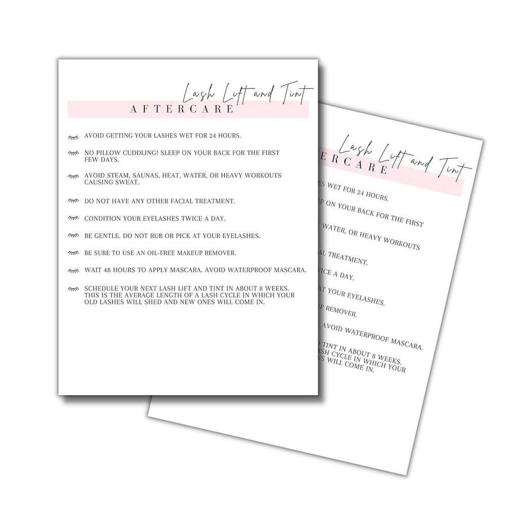Lash Lift & Tint Consent Form, Intake Form, Aftercare Form | 75 Pack | 8.5x11" inch Paper Size Form | 25 Consent Forms, 25 Client Intake Forms, 25