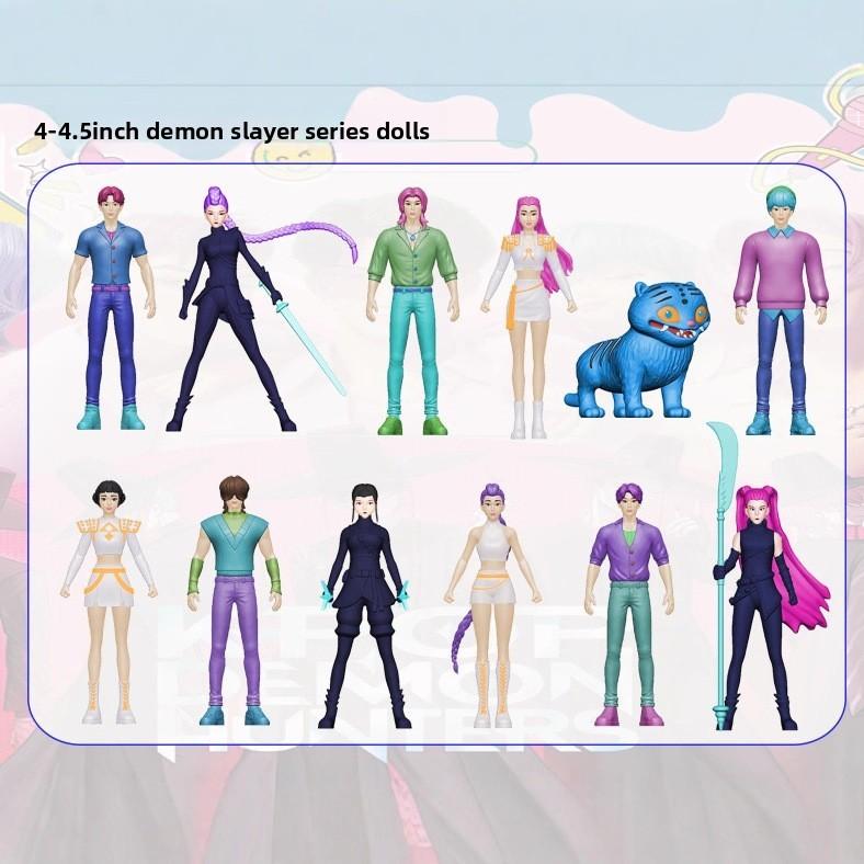 Kpop Demon Hunters Rumi Zoey Mira Character Model Desktop Decoration Set For Fans And Collectors