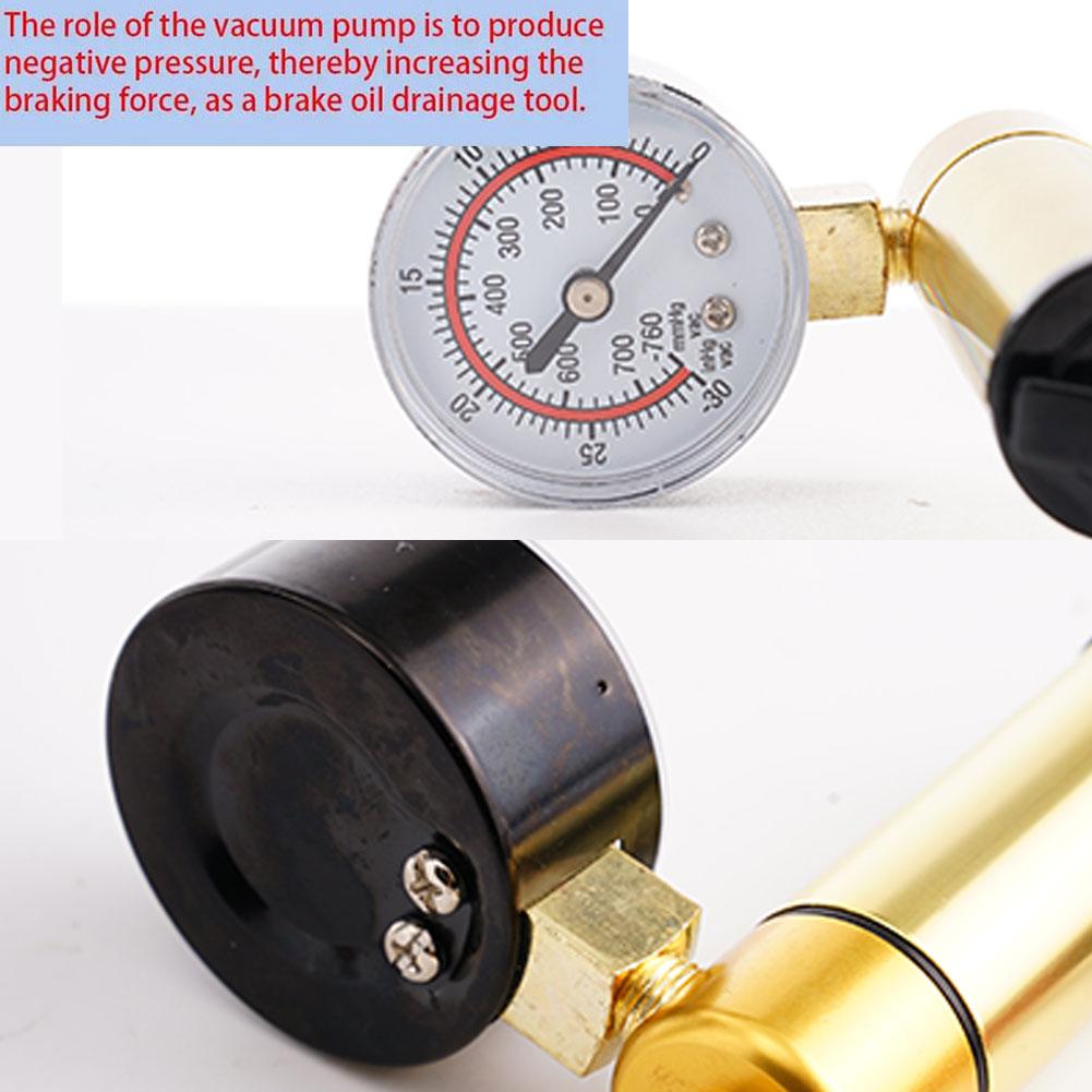 Автомобильный портативный прокачиватель тормозной жидкости Ручной вакуумный насос Манометр вакуумный алюминиевый Автомобильные ручные инструменты Набор тестеров Аксессуары