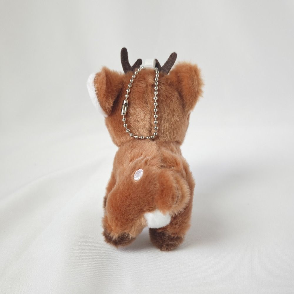 Fawn Keychain Deer Plush Toy Stuffed Animal Fluffy Elk Doll Stuffed Deer Keychain Hanging Decor