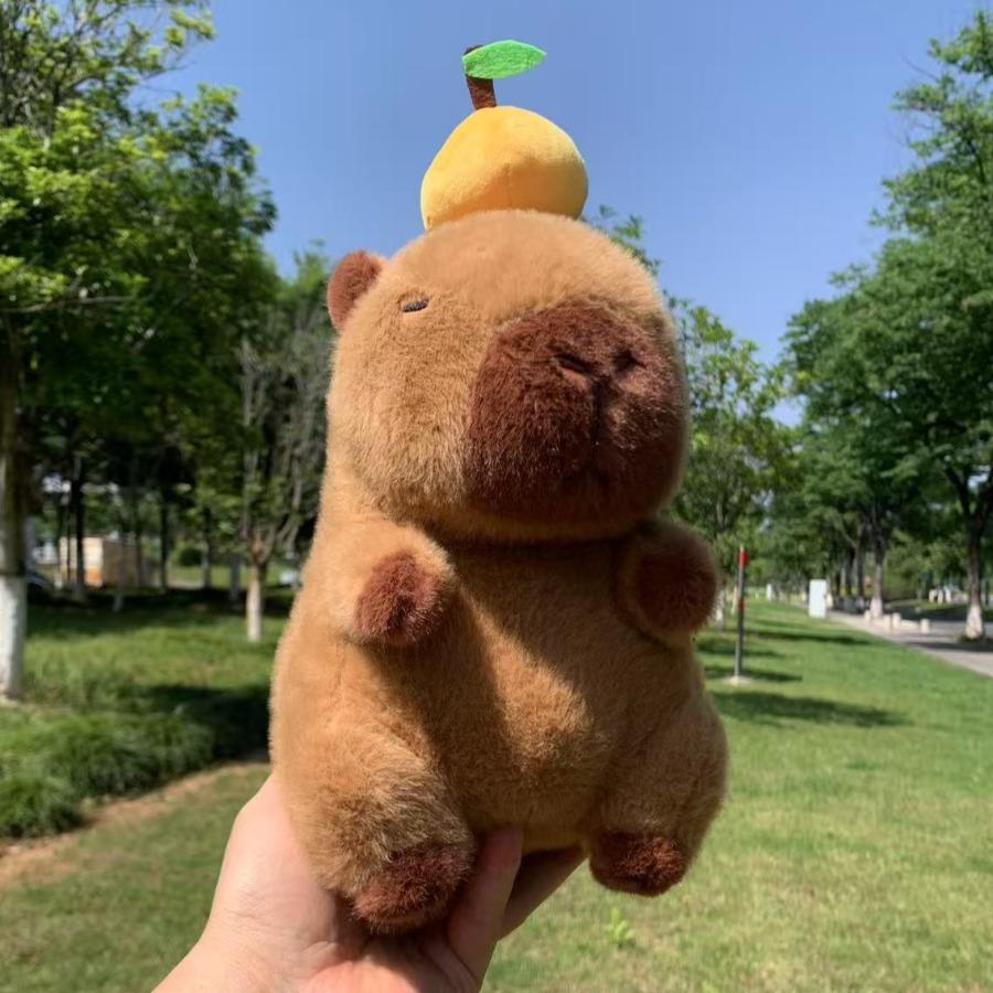 Капибара Плюшевые Куклы Каваи Набитые Аниме Оранжевая Капибара Черепаха Рюкзак Капибала Мягкие Милые Детские Игрушки Подарок на День Рождения Рождество