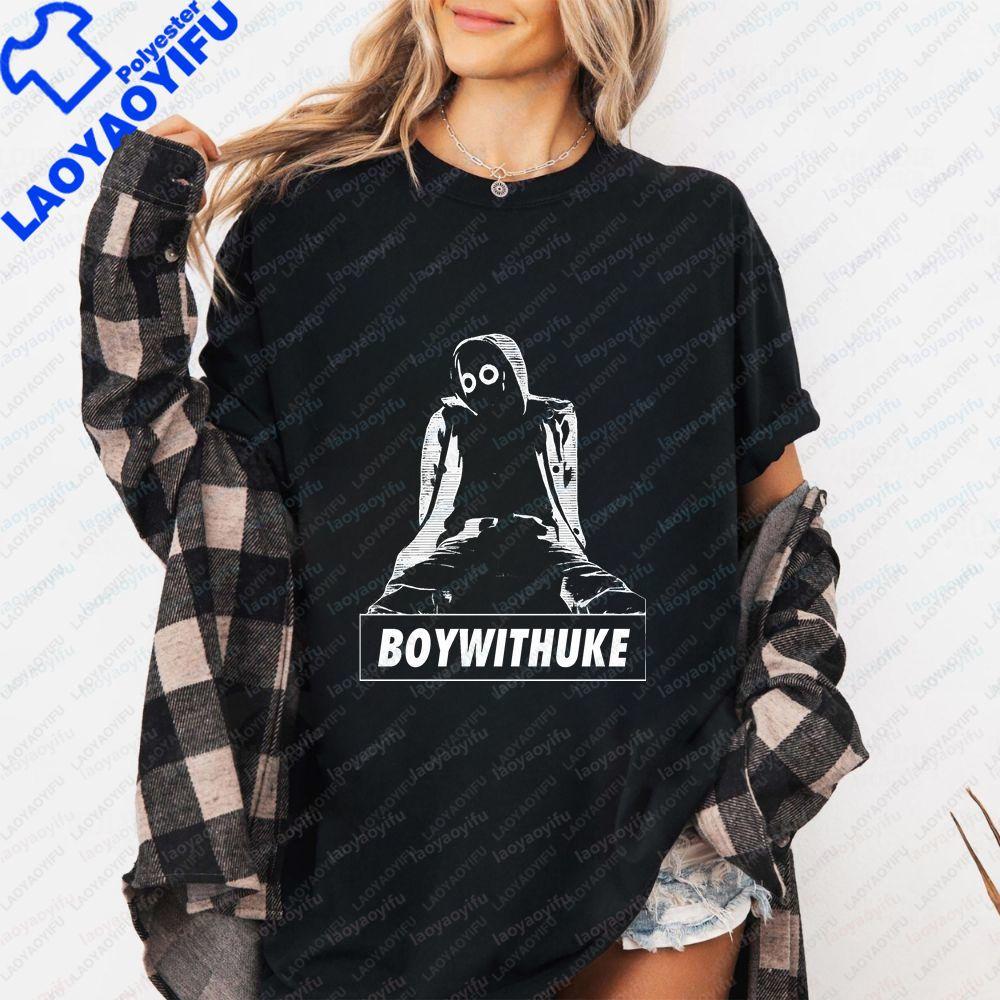 Unique Boy with Ukulele Print Casual Trendy Harajuku ShortSleeved TShirt for Both Unisex and WoUnisex (Large Size)