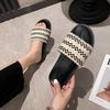 Thick-soled Slippers Women's Summer Wear Fashionable One-word Flip-flops Casual with Skirts Flat-bottomed Lazy Beach Cool Slippers