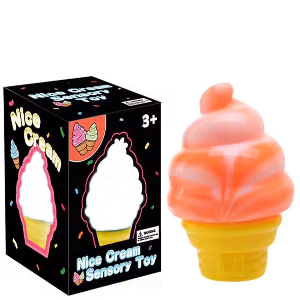 3 цвета Форма мороженого Nee-Doh Nice Cream Cone Сенсорный антистресс Игрушка-фиджет для снятия тревоги, улучшения концентрации для взрослых и детей