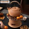 Vintage Pottery Clay Charcoal Stove Coarse Pottery Warmer Tea Fire Tea Furnace Health Boiling Water Pot Kettle For Carbon Oven