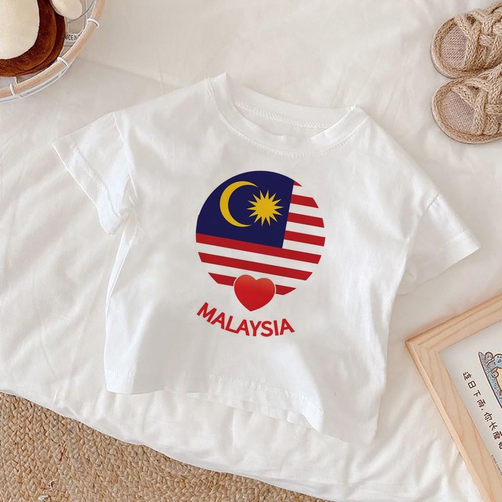 2025 Malaysia Independence Day Kids Tee Featuring Bold National Day Print and Festival Spirit