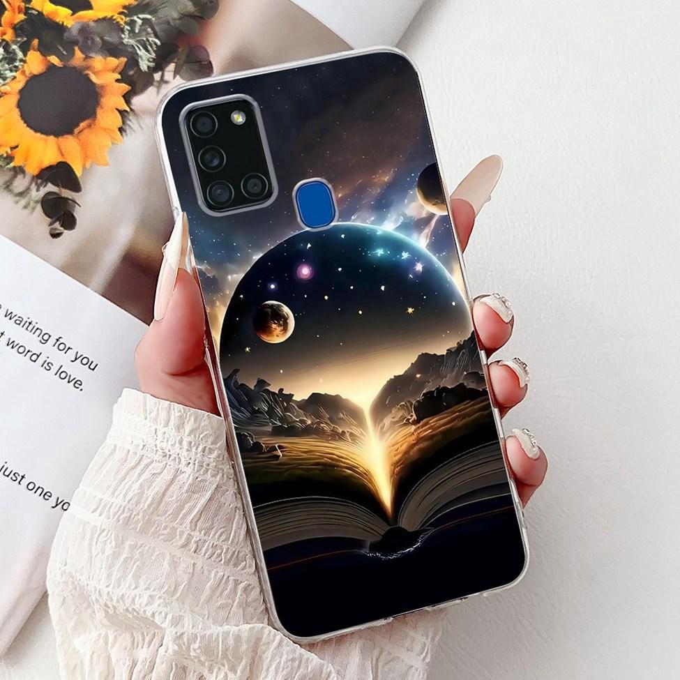 Для Samsung A21s Чехол Прозрачный Модный Роскошный Милый Расписная Задняя Крышка Для Samsung Galaxy A21s Чехол для Телефона A217F A217M A217N