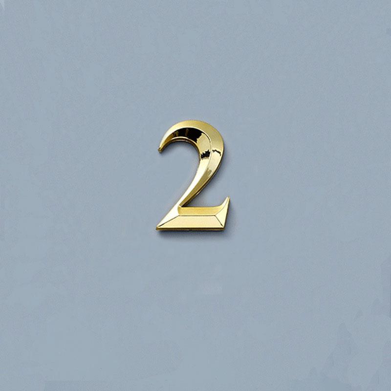 House Number Stickers 3D Self Adhesive Door Plate Sign Digits Apartment Hotel Office Door Address ABS Plastic Label 5cm Silver