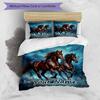 3PC Custom Name Horses Stormy Night Bedding Set Duvet Cover Closure Includes 1 Duvet Cover & 2 Pillowcases for Bedroom