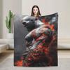 God of War Game Gamers Kratos Blanket  Camping Flannel Throw Blanket For Couch Chair Super Warm Bedspread Birthday Present