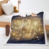 Fireworks 2D digital printing thickened lamb wool crystal fleece blanket one piece