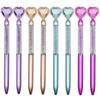 Набор из 8 шариковых ручек Maydahui Stylish Heart Crystal Diamond с черными чернилами, симпатичная сверкающая любовь, симпатичные канцелярские принадлежности для детей и студентов, подарок на масляной основе
