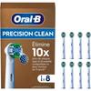 Brossettes De Rechange - ORAL-B - Pro Precision Clean - Lot De 8 - Élimine 100% Plaque - Filaments En X
