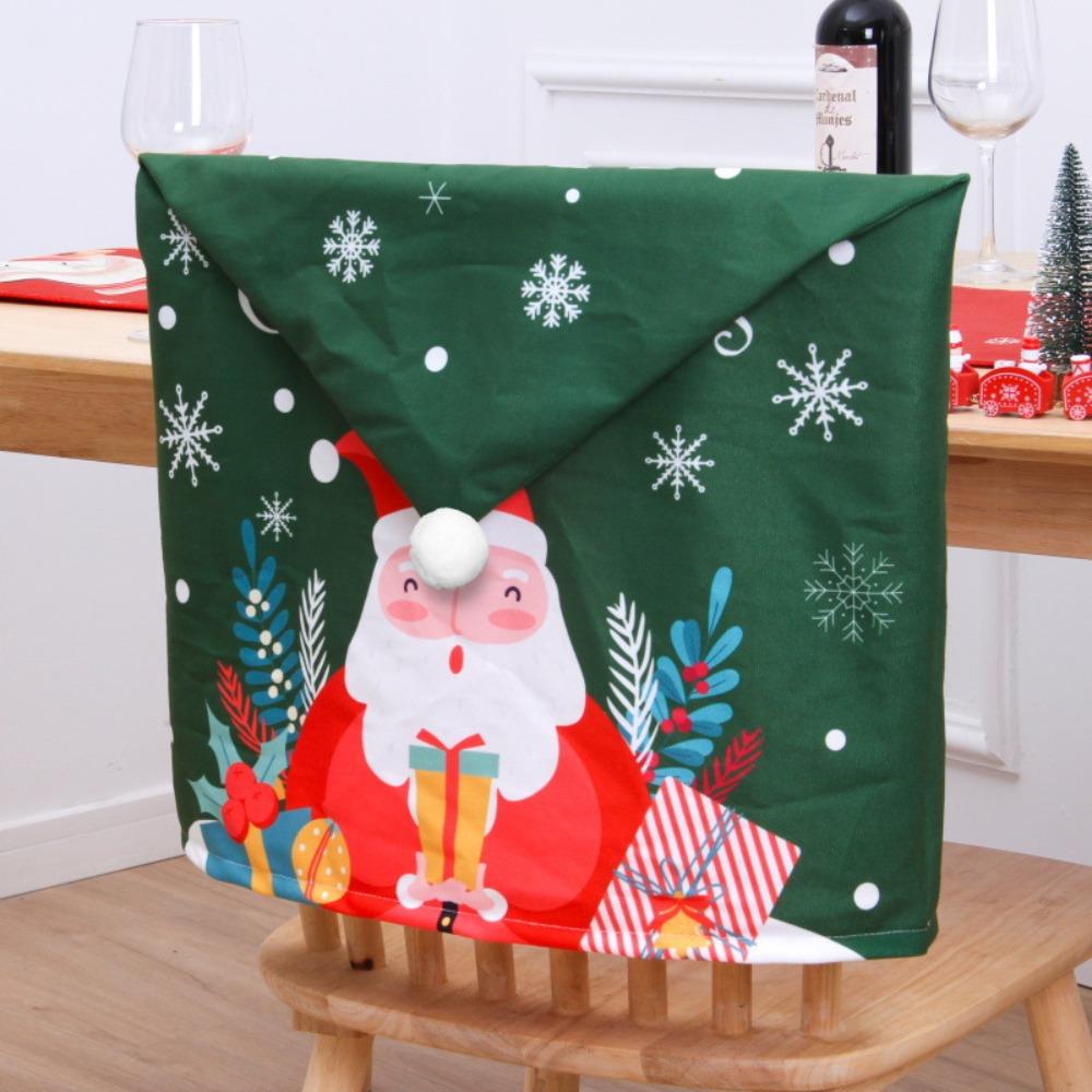 Reusable Snowman Christmas Chair Cover Elk Soft Xmas Dinner Chair Seat Cover Removable Pink Festival Table Decor Home Decoration