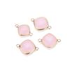 5pcs 11mm White Double Hole Glass Charms Pendants Connector for Chain Bracelets Necklace Women DIY Jewelry Making Findings
