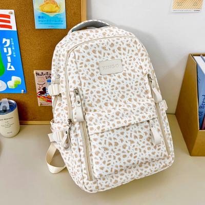 Рюкзак с леопардовым принтом коровы для учеников средней и старшей школы, школьная сумка, женский кампусный рюкзак