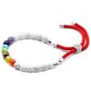White Howlite Chakra Red String Bracelet - Silver Plated