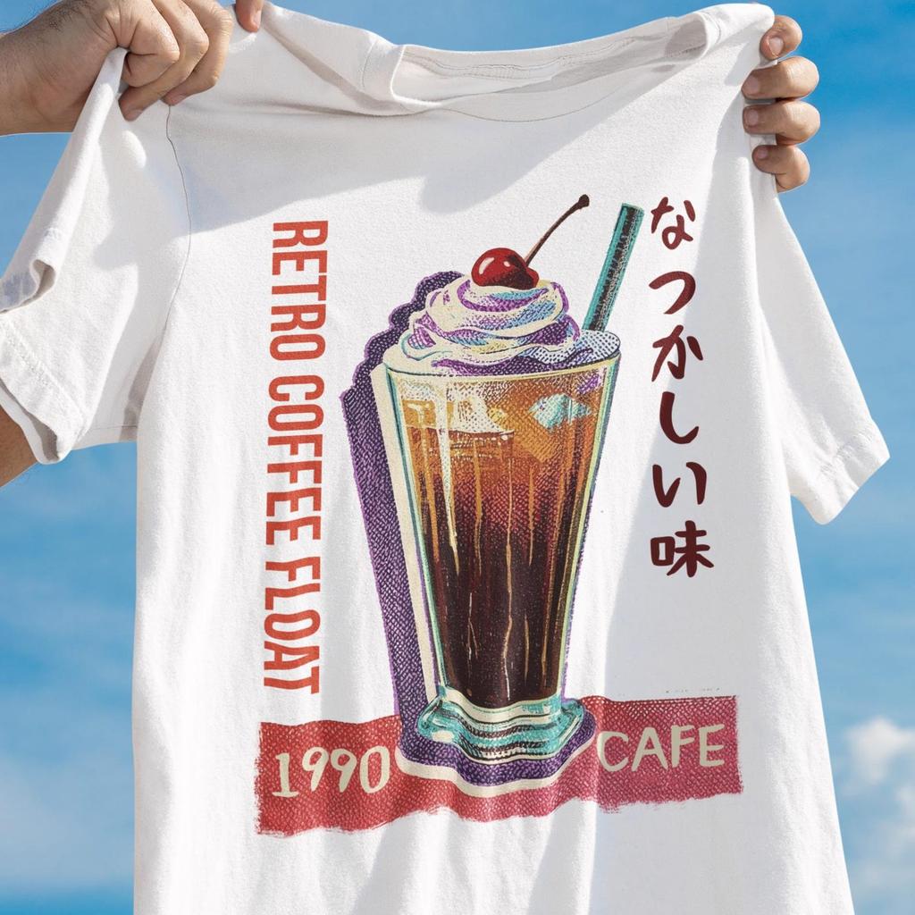 Cream Soda Shirt, Japanese Retro 90s Anime shirt, Y2K Harajuku Fashion, Cool Japanese Shirt, Kawaii Shirt, Japanese Dessert Nostalgia Shirt
