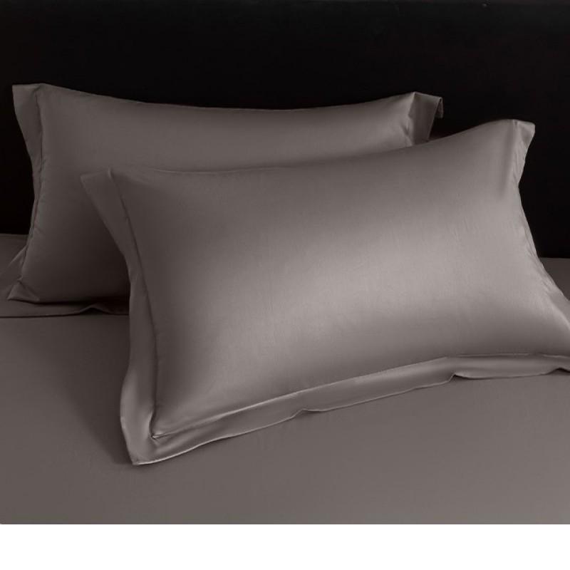 Premium 100% Long Staple Cotton Pillowcase Set 48x74cm Pair Soft Sateen Finish Solid Color Luxury Bedding Single Pillow