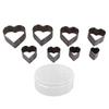 8PCS Heart Shape Cutter Set Incisive Alloy Steel Leather Punching Die with Storage Box for DIY