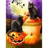 5D DIY Diamond Painting Pumpkin Cat Full Round Embroidery Halloween Mosaic Creative Hobbies Decoration For Home 30x40cm/12x16inch