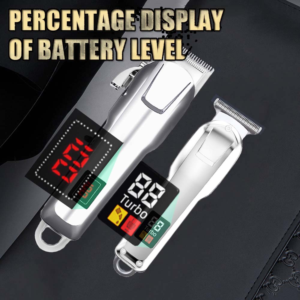 Cordless Electric Hair Clippers for Men,Professional Barber Clippers and Trimmers Set for Hair Cutting Kit with LED Display