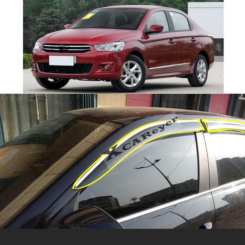 Для Citroen E-elysee 2014 2015 2016 2017 2018 Автомобильная наклейка Пластиковое оконное стекло Ветровик Защита от дождя/солнца Вентиляционные детали