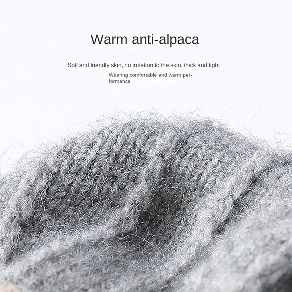 Зимние перчатки с сенсорным экраном, вязаные шерстяные перчатки-митенки, повседневные грелки для рук для женщин, зимние теплые