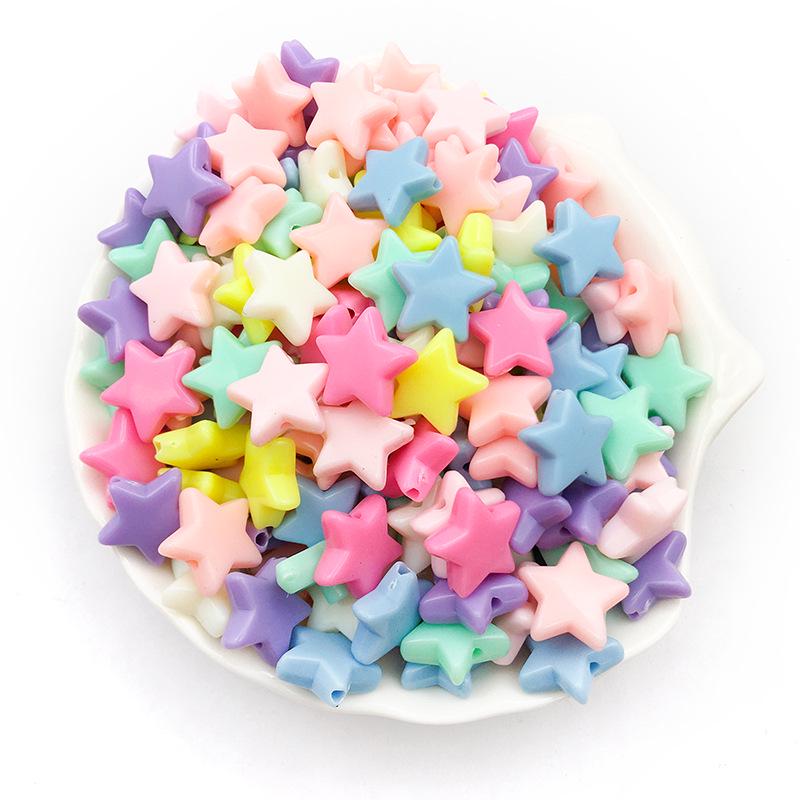 50 г Смесь акриловых бусин в форме бабочек, сердечек, круглых для DIY браслетов и ожерелий цвета макарон.