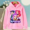 Korean KPop Devil Hunter Cartoon Girl Hooded Sweatshirt Warm Children's Wave Fashion Casual Top Casual Girls' Clothing